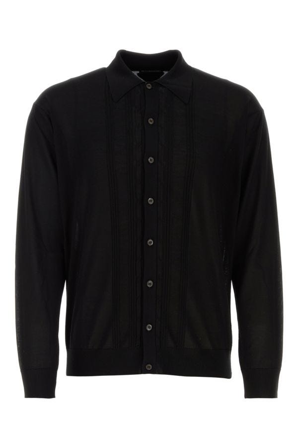 Prada Man Black Silk Cardigan