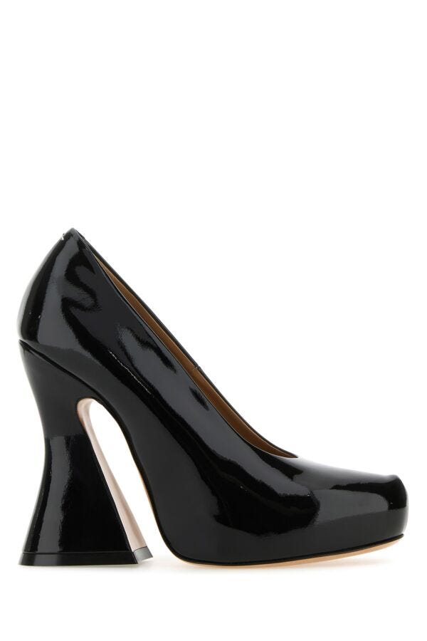 Shop Maison Margiela Woman Black Leather Sketch Pumps