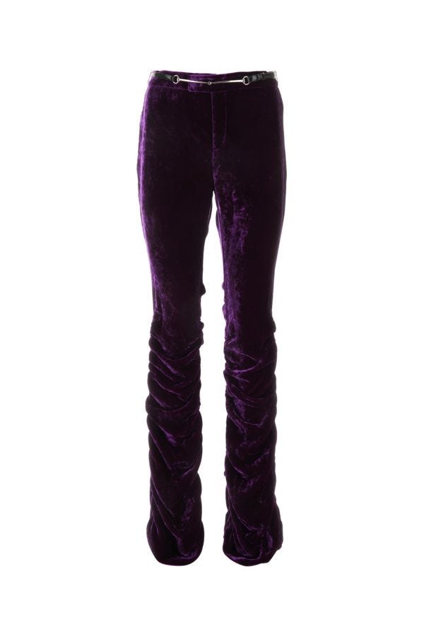 Gucci Woman Purple Velvet Pant