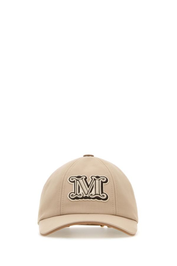 Max Mara Woman Sand Cotton Libero Baseball Cap In Brown