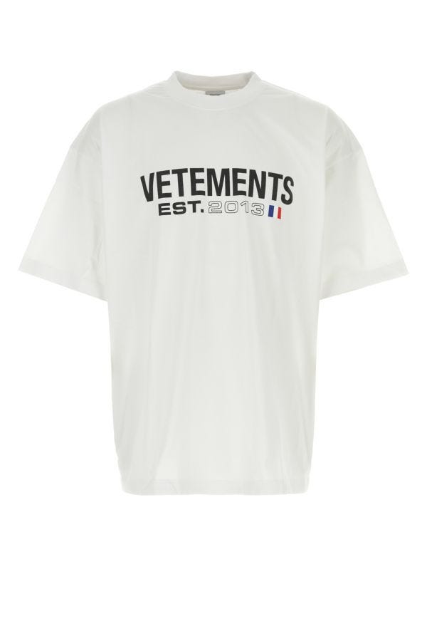 Shop Vetements Unisex White Cotton Oversize T-shirt