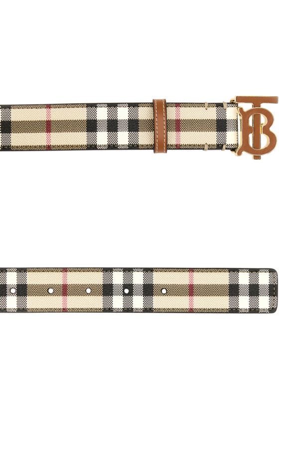 Shop Burberry Woman Printed Canvas Belt In Multicolor