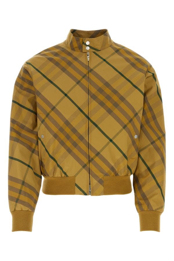 Shop Burberry Man Embroidered Cotton Bomber Jacket In Multicolor