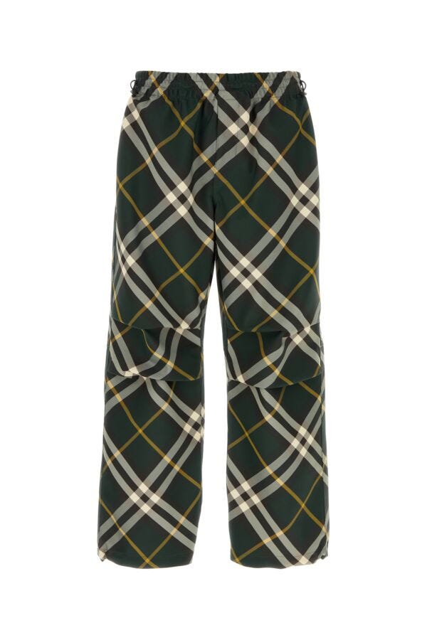 Shop Burberry Man Embroidered Polyester Pant In Multicolor