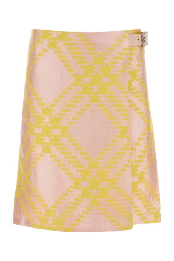 Burberry Woman Embroidered Cotton Blend Skirt In Multicolor