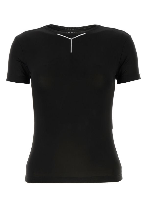 Shop Y/project Y Project Woman Black Stretch Viscose T-shirt