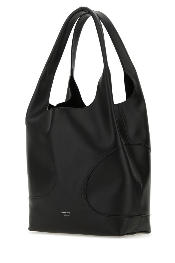 Shop Ferragamo Salvatore  Woman Black Leather Shoulder Bag