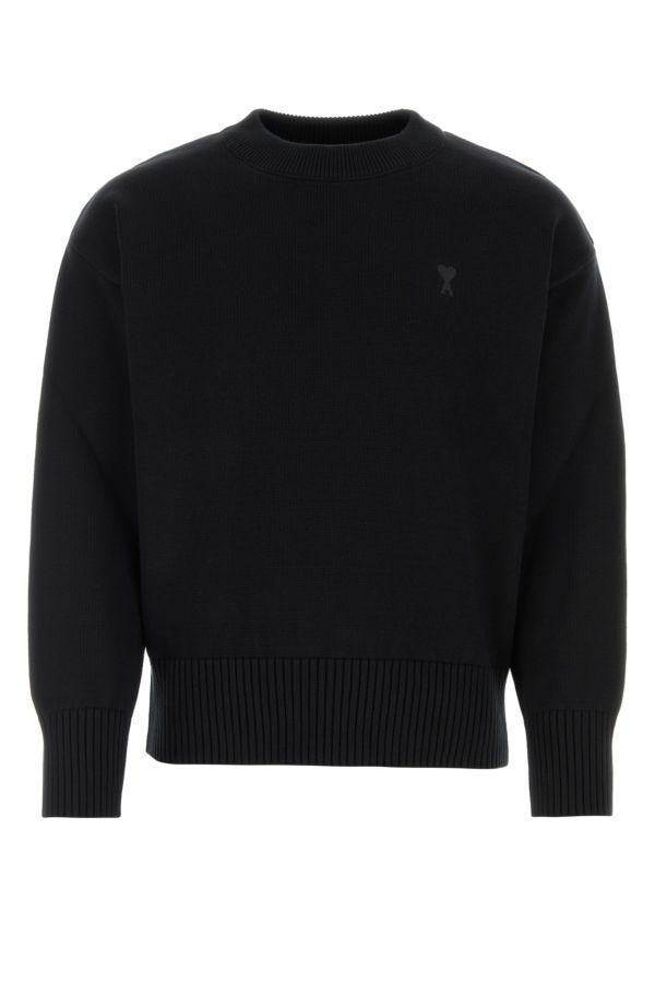 Ami Alexandre Mattiussi Ami Unisex Black Cotton Blend Sweater