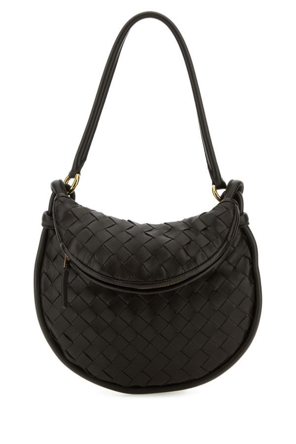 Bottega Veneta Woman Dark Brown Leather Medium Gemelli Shoulder Bag