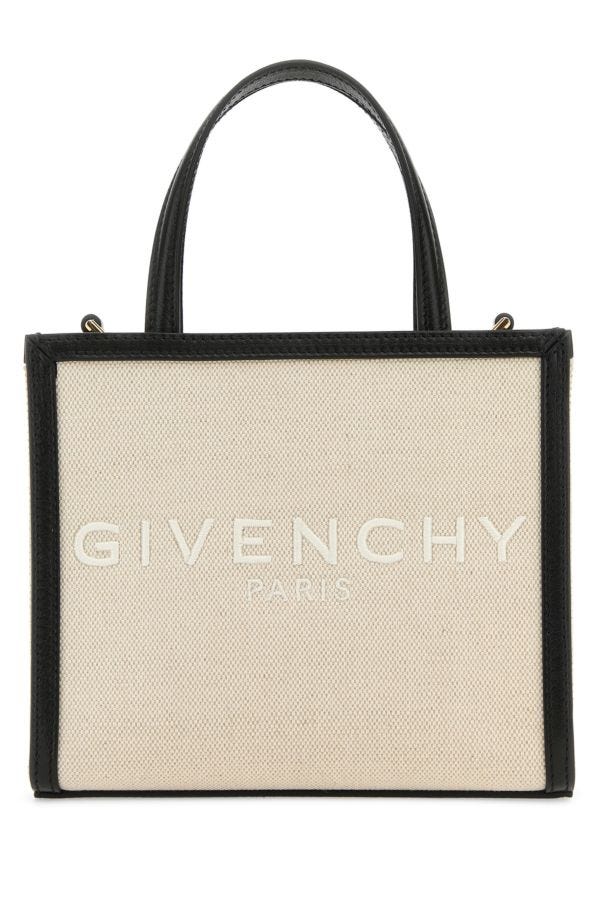Givenchy Woman Sand Canvas Mini G-tote Handbag In Neutral