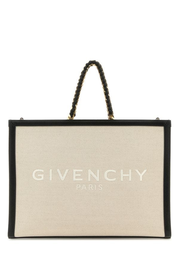 Givenchy Woman Two-tone Canvas And Leather Medium G-tote Handbag In White