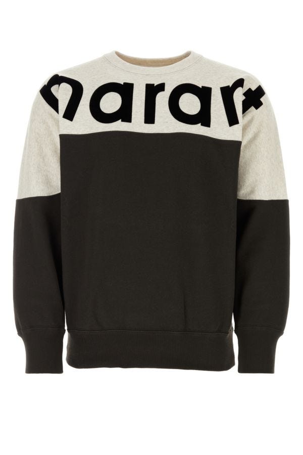 Shop Isabel Marant Man Slate Cotton Blend Oversize Howley Sweatshirt In Black