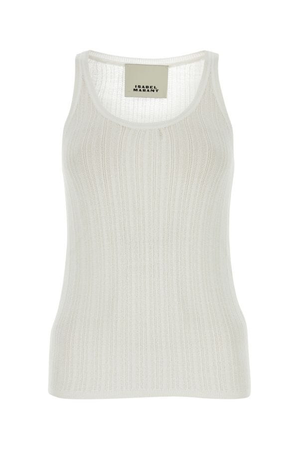 Isabel Marant Woman White Viscose Blend Dorsia Tank Top