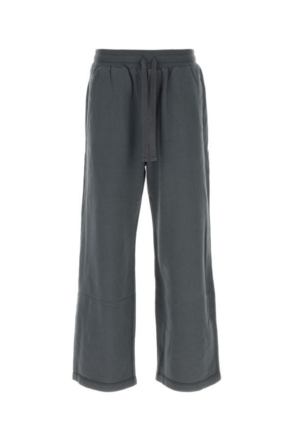 Shop Dolce & Gabbana Man Anthracite Cotton Joggers In Gray