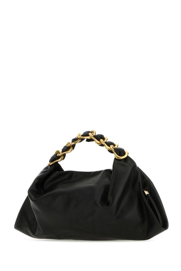 Shop Burberry Woman Black Leather Medium Swan Handbag