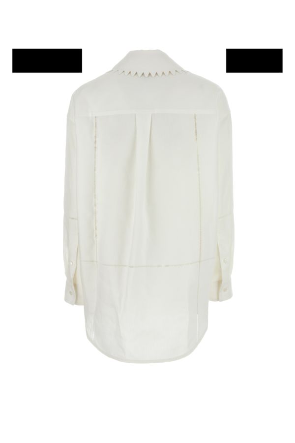 Shop Bottega Veneta Woman White Linen Shirt