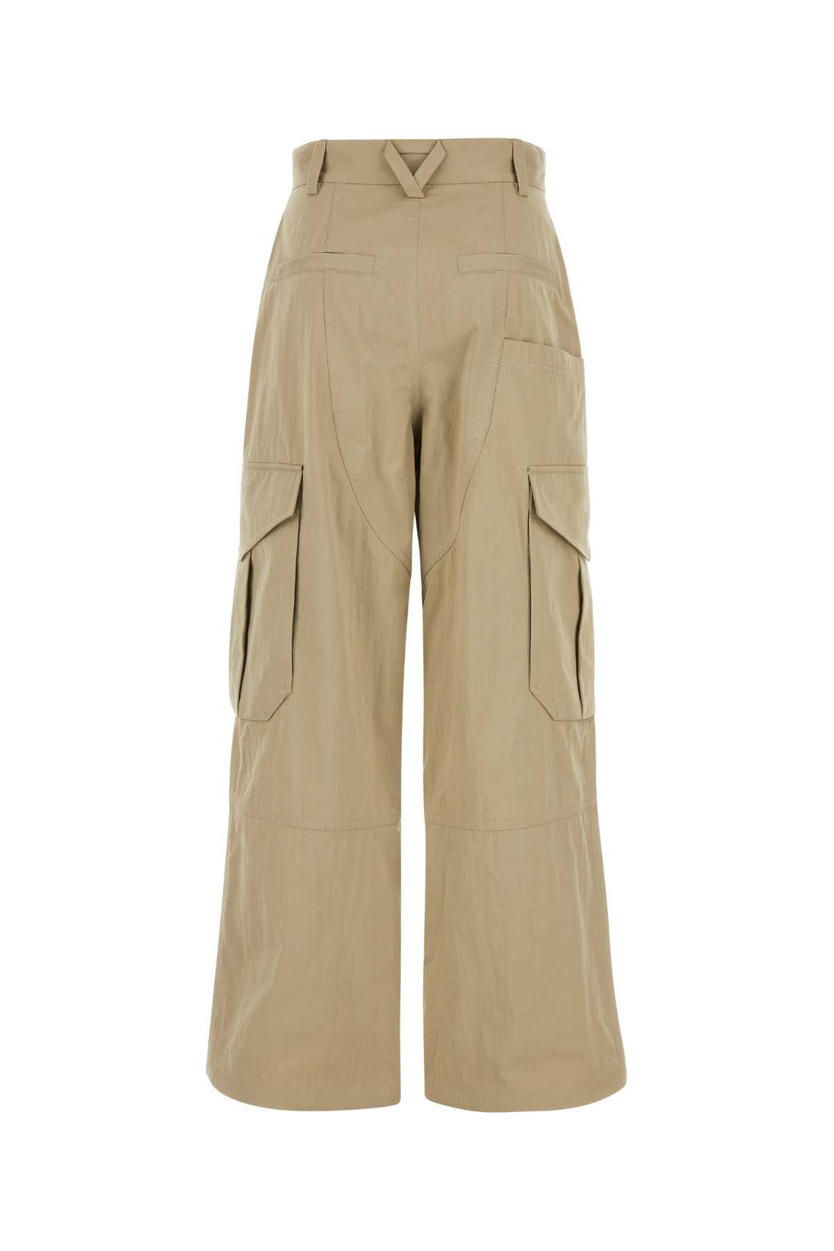 Bottega Veneta Women Cappuccino Cotton Blend Cargo Pant In Neutral