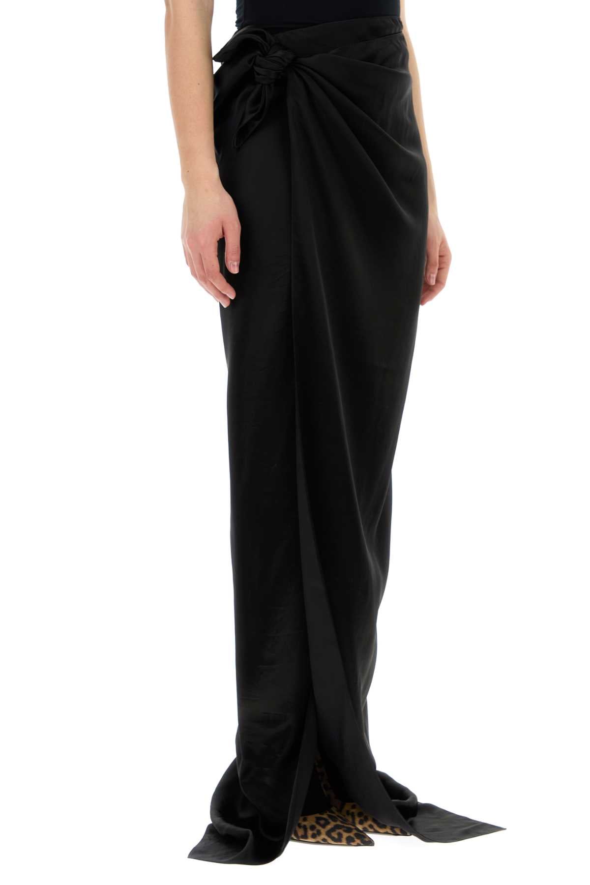 Balenciaga Long Satin Skirt Skirts Black
