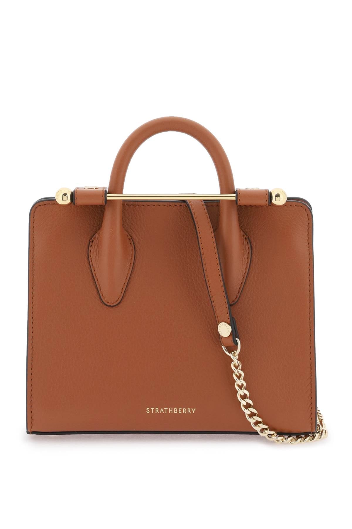 Shop Strathberry Nano Tote Leather Bag Women In Brown