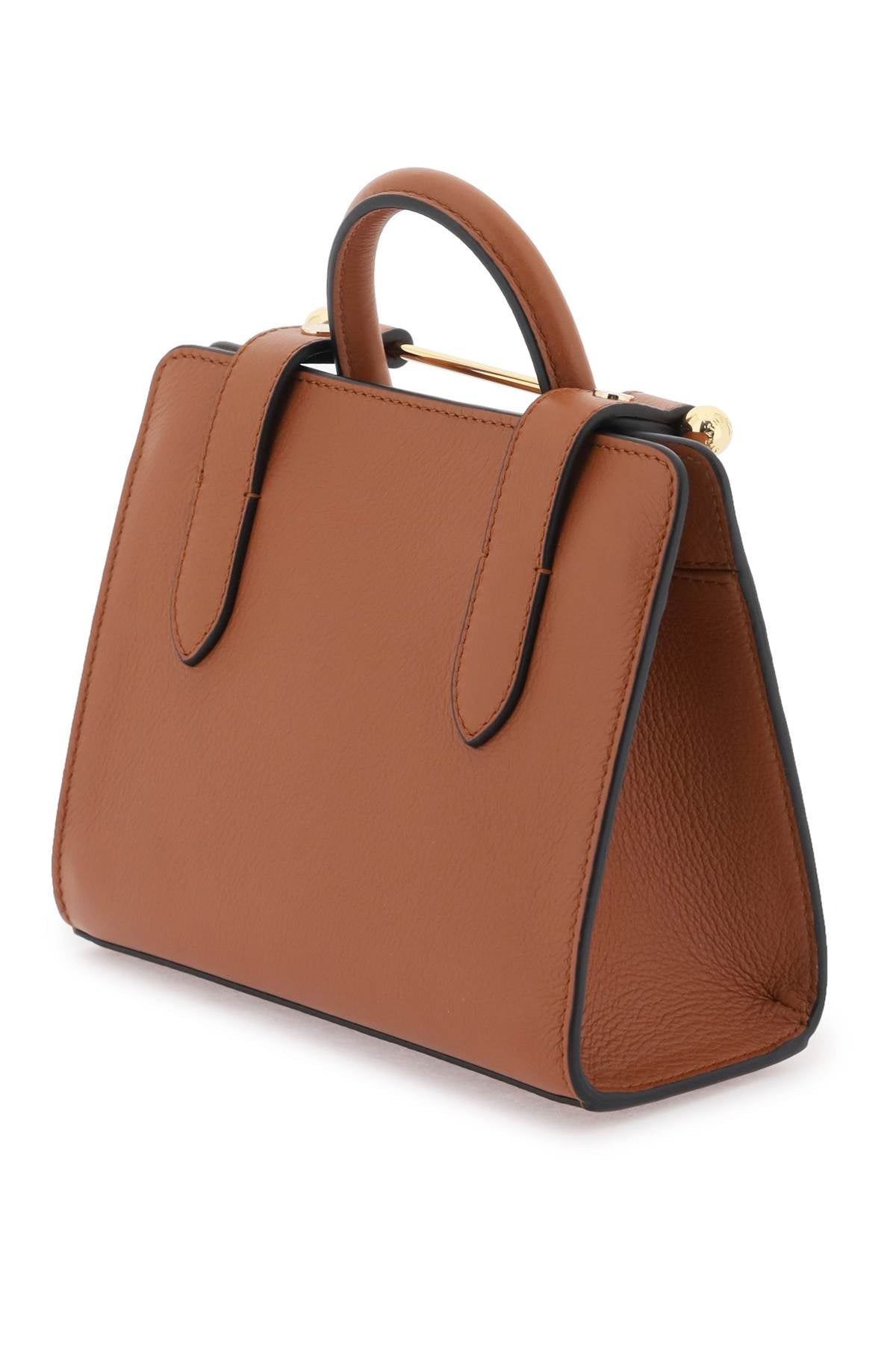 Shop Strathberry Nano Tote Leather Bag Women In Brown