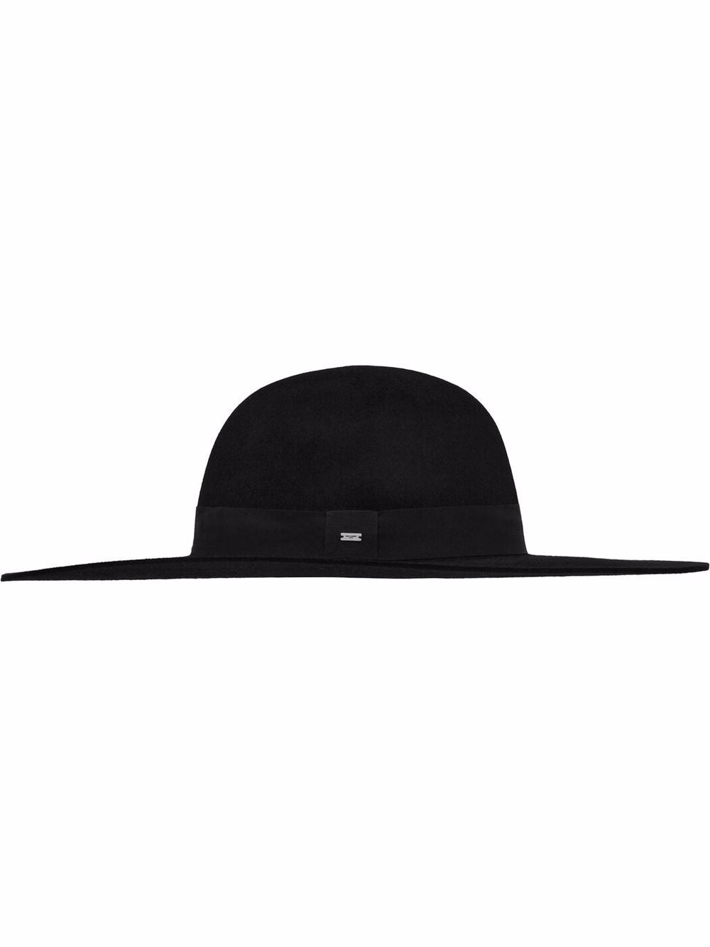 Saint Laurent Asymmetrical Hat With Gros Grain Ribbon Detail In Multicolor