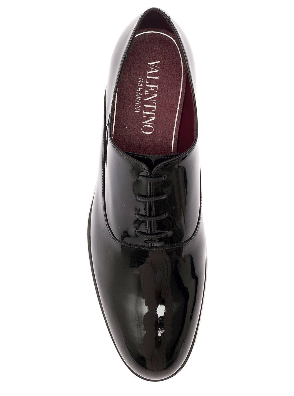 Valentino Garavani Black Oxford Shoes In Leather Man In Multicolor