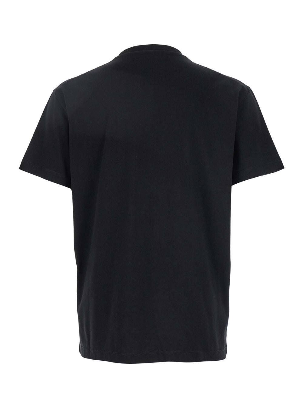Dsquared2 Men Black Crewneck T-shirt With Maxi Logo Print On The Front In Cotton Man In Black