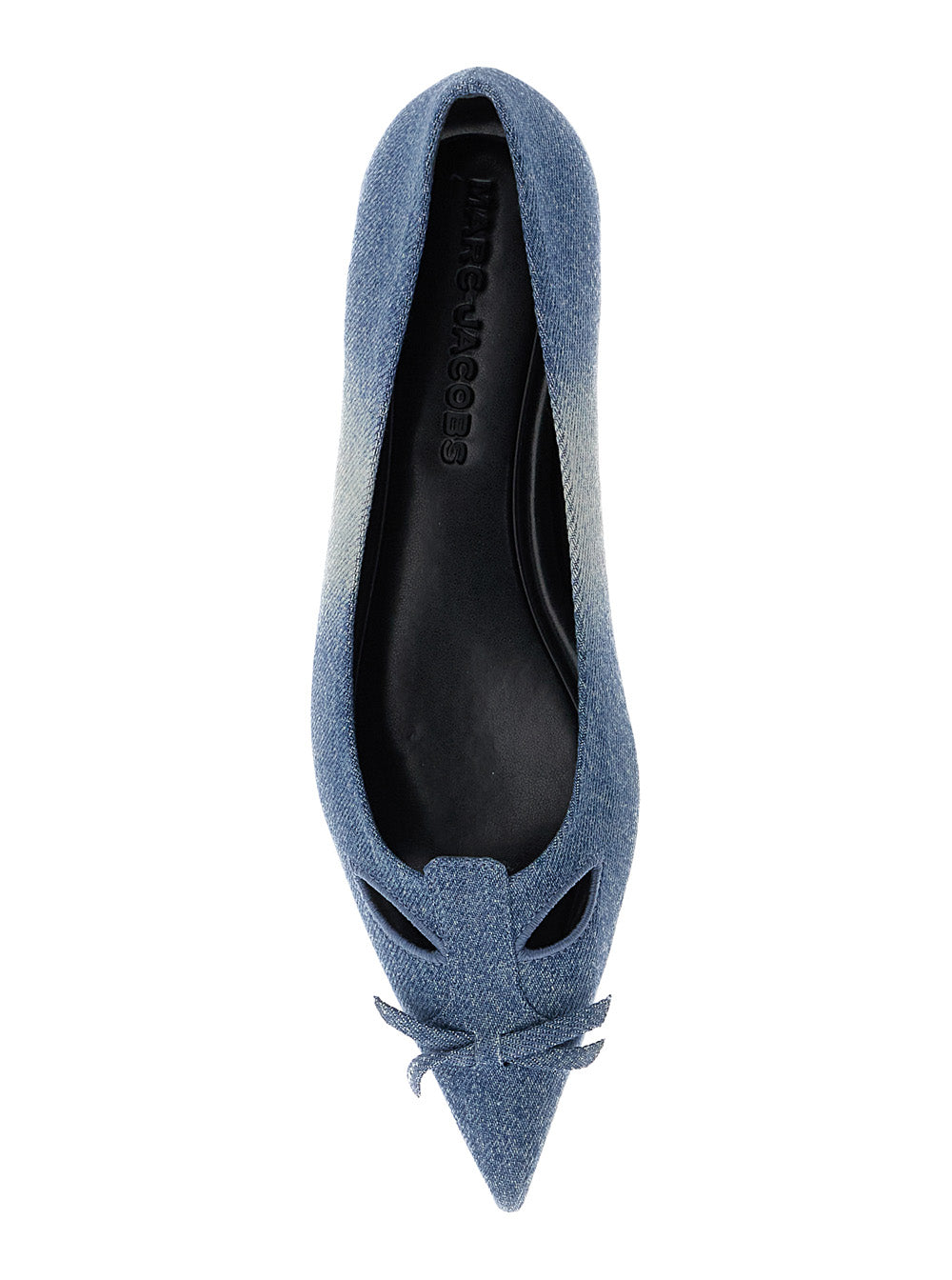Marc Jacobs Women 'the Kat' Blue Ballerinas With Cut-out Detail And Bow On The Front In Cotton Woman In Multi