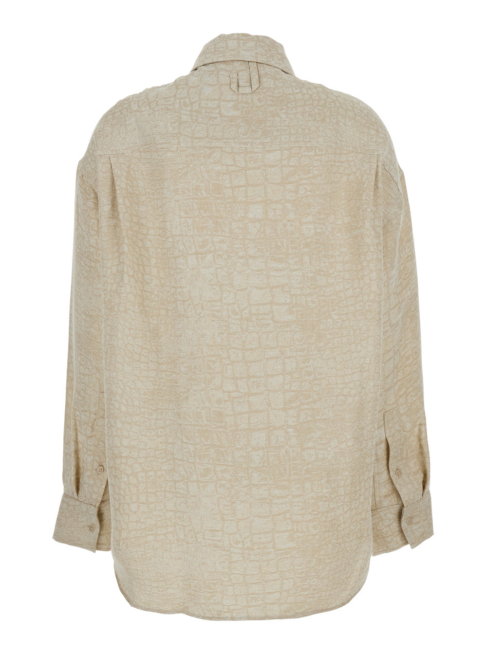 Jacquemus 'la Chemise Pasadena' Beige Shirt With Classic Collar And Dropped Shoulders In Multicolor