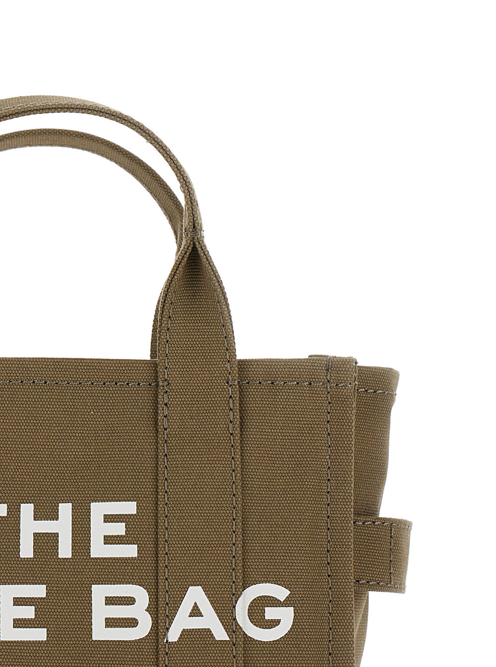 Marc Jacobs Women 'traveler Handbag' Mini Military Green Tote Bag With Logo In Fabric Woman In Brown