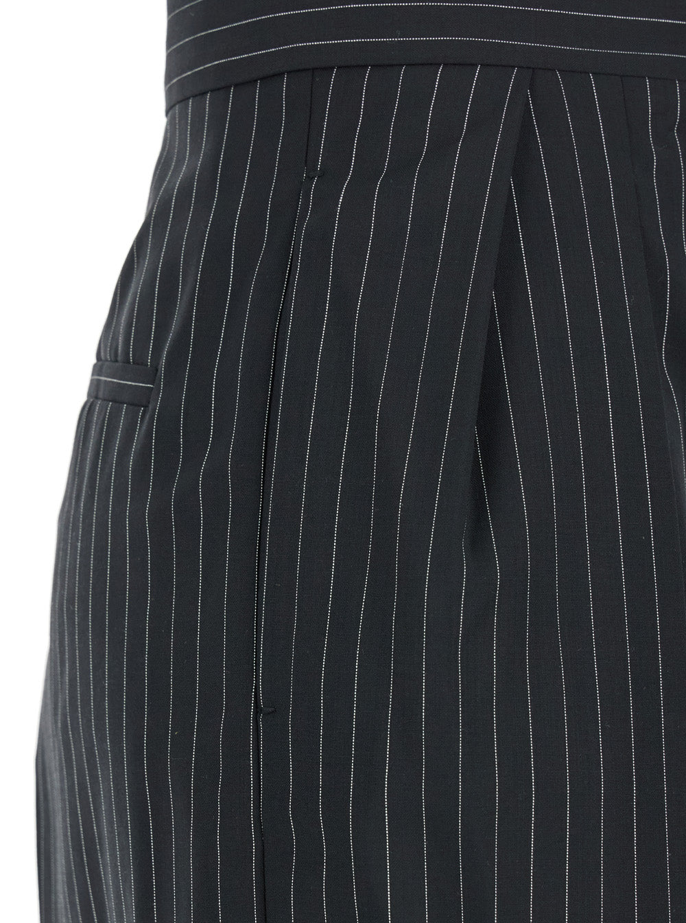 Max Mara Tailored Pinstripe Trousers With High Waist And Pleated Front