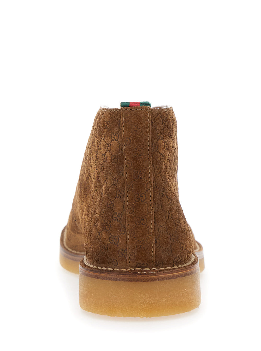 Gucci Brown Oxford Shoes With Web Detail On The Heel And Low Heel In Gg Canvas Man