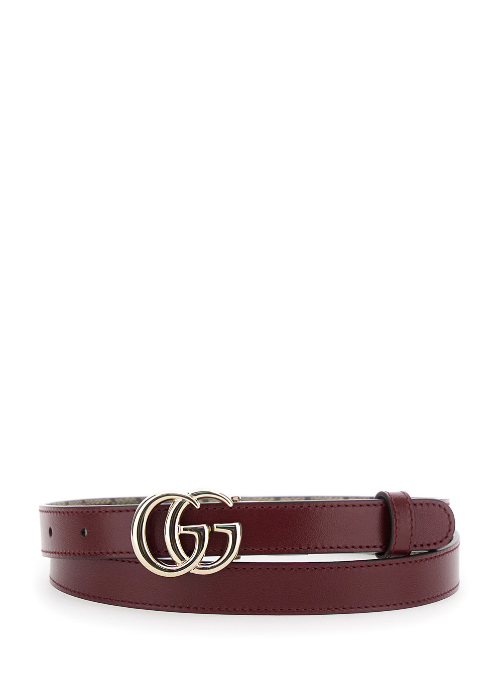 Gucci Gg Marmont Reversible Canvas Belt In Gray