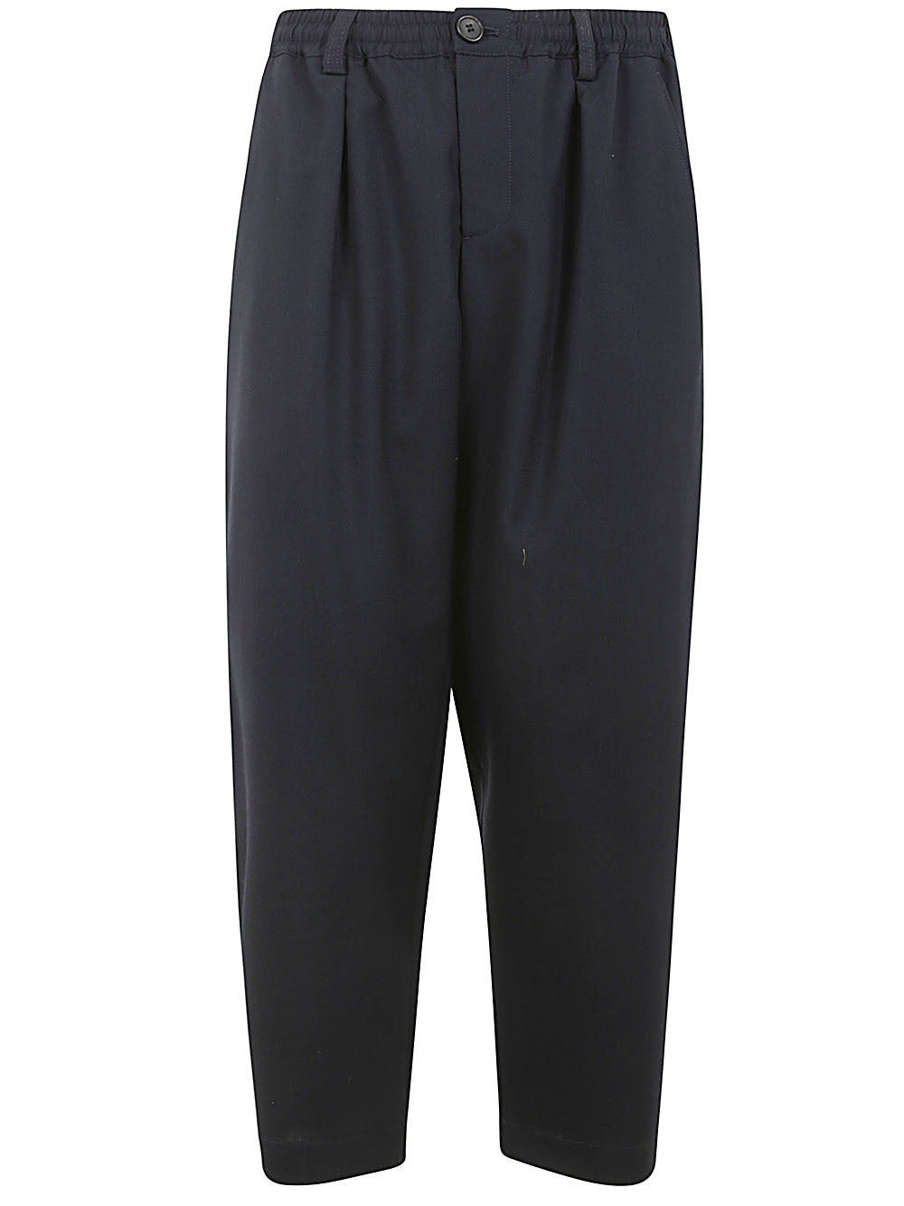 Marni Deep Blue Tropical Wool Trousers With Drawstring Waist In Blue