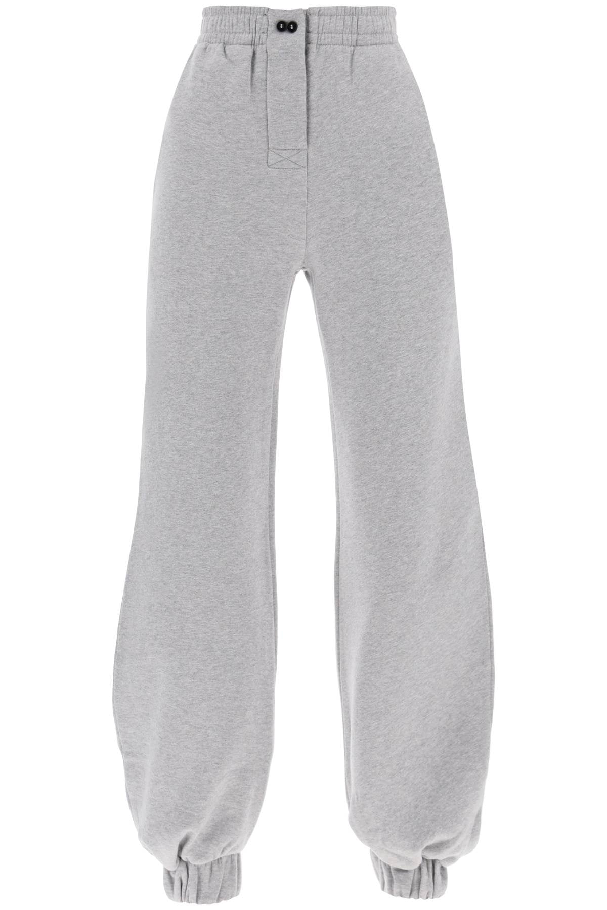 Shop Attico The  Melange Cotton Sweatpants Women In Gray