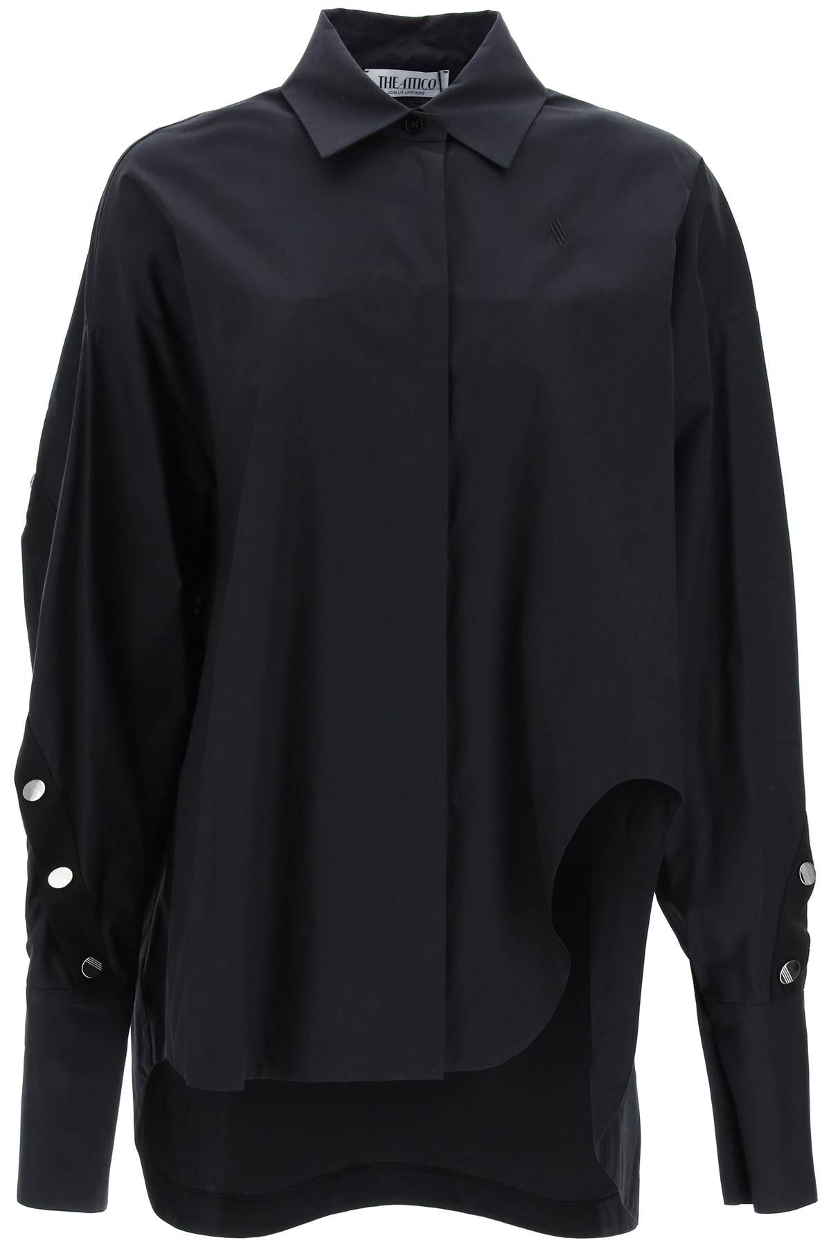 Shop Attico The  Shirt With Monogram Snap Buttons Women In Black