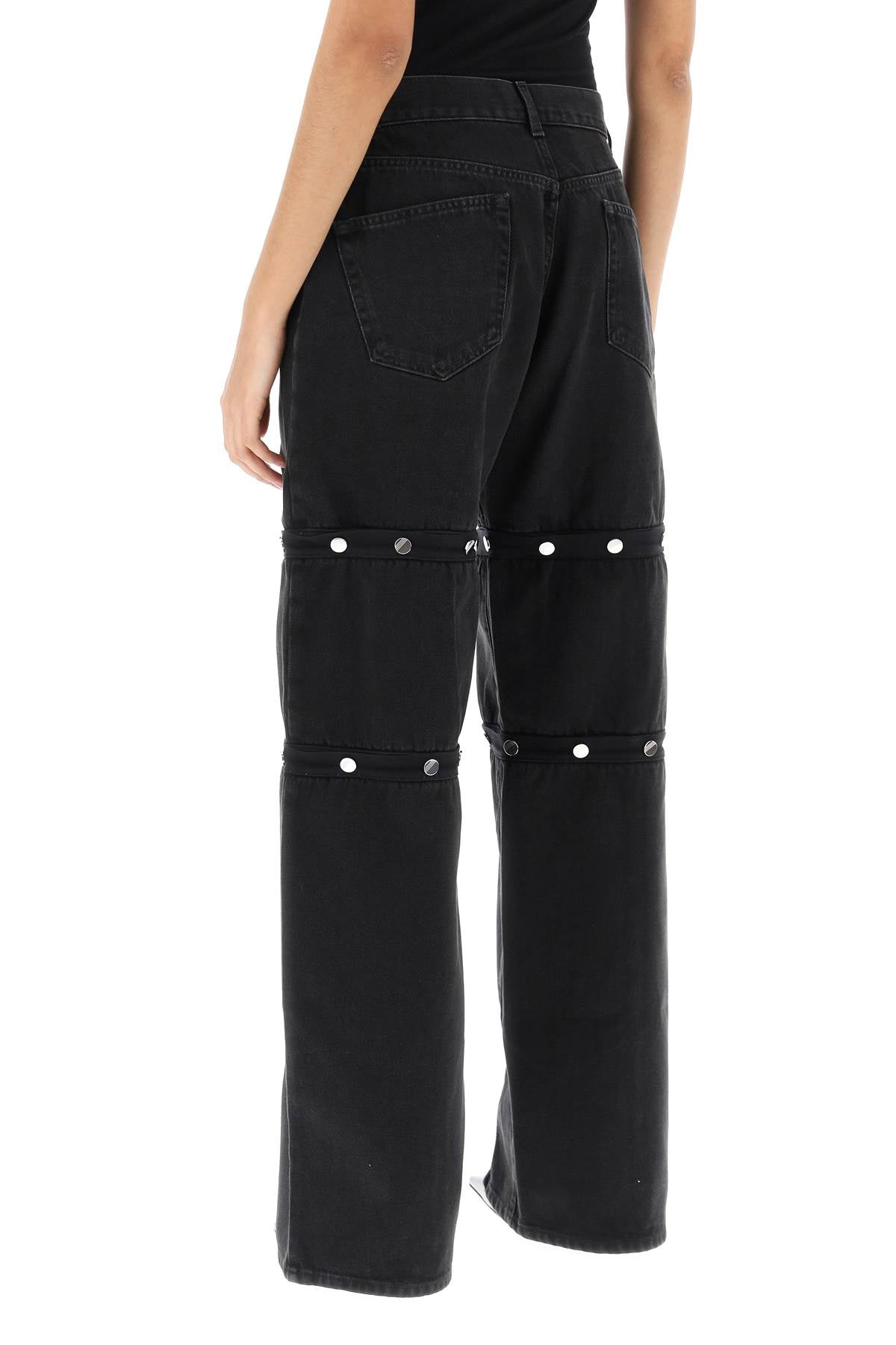 Shop Attico The  Jeans With Detachable Panels Women In Black