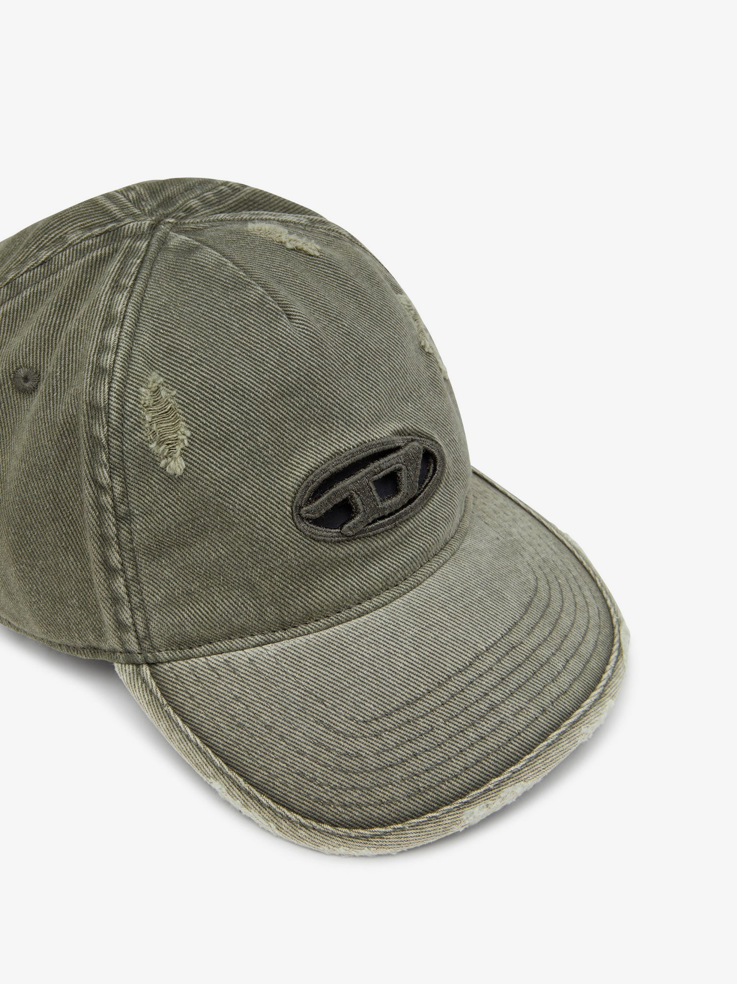 Diesel C-ball-utlt Distressed Baseball Cap In Green