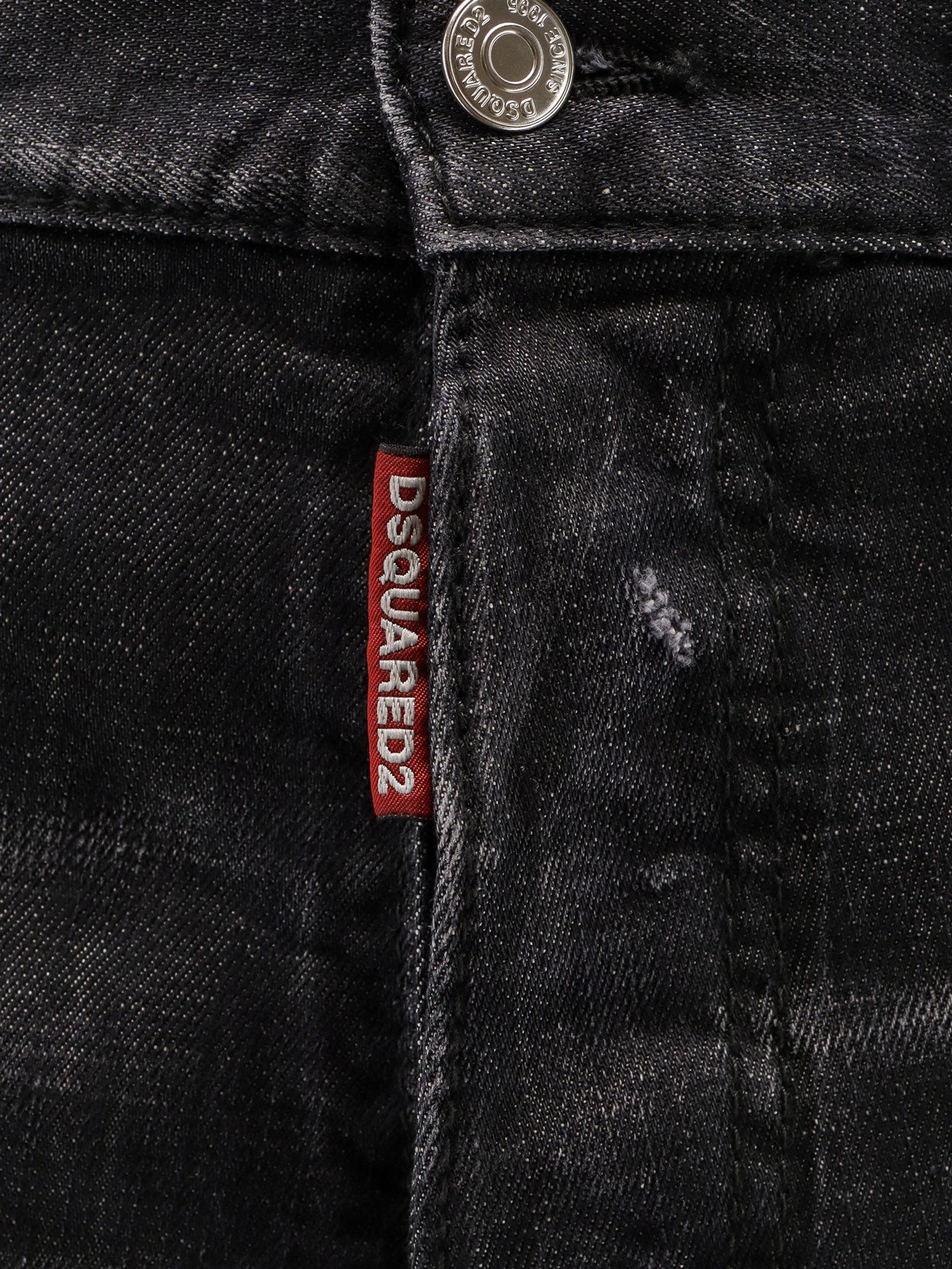 Dsquared2 Easy Black Wash Tidy Biker Black Stretch Cotton Denim Jeans In Black