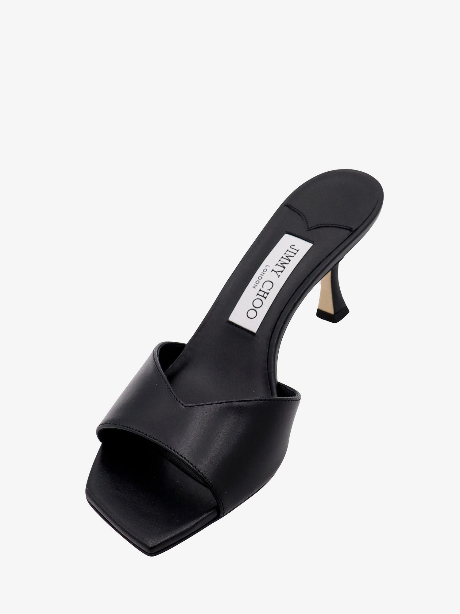 Jimmy Choo Women Skye 70 Leather Heel Sandals In Black