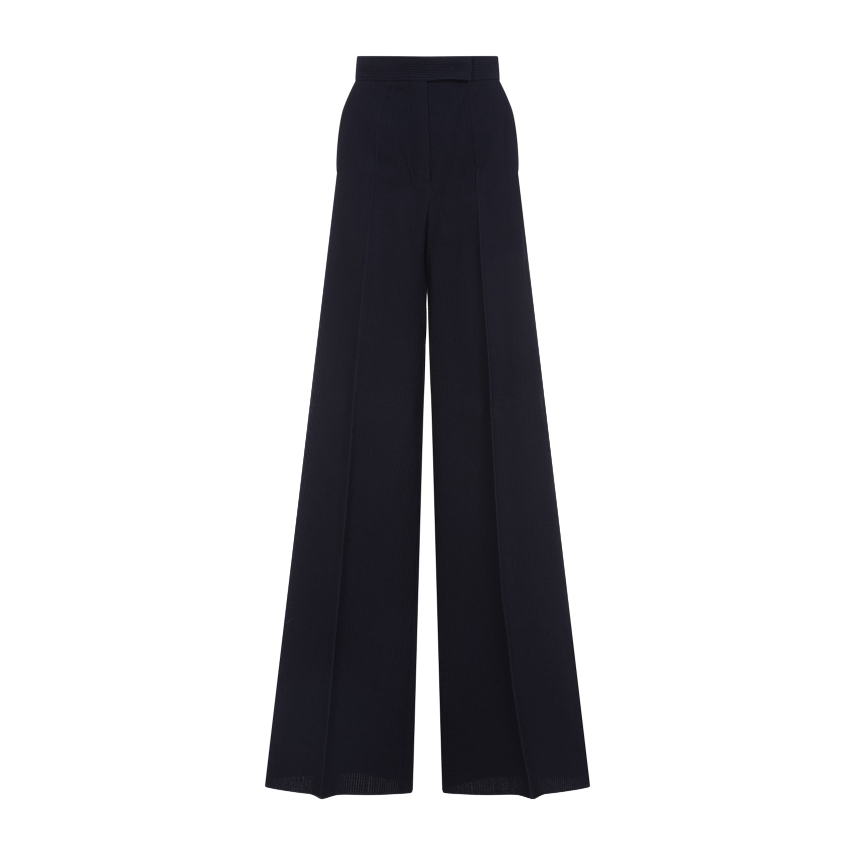 Max Mara Womens Ultramarine Osol Wide-leg Ribbed Stretch-wool Trousers In Black