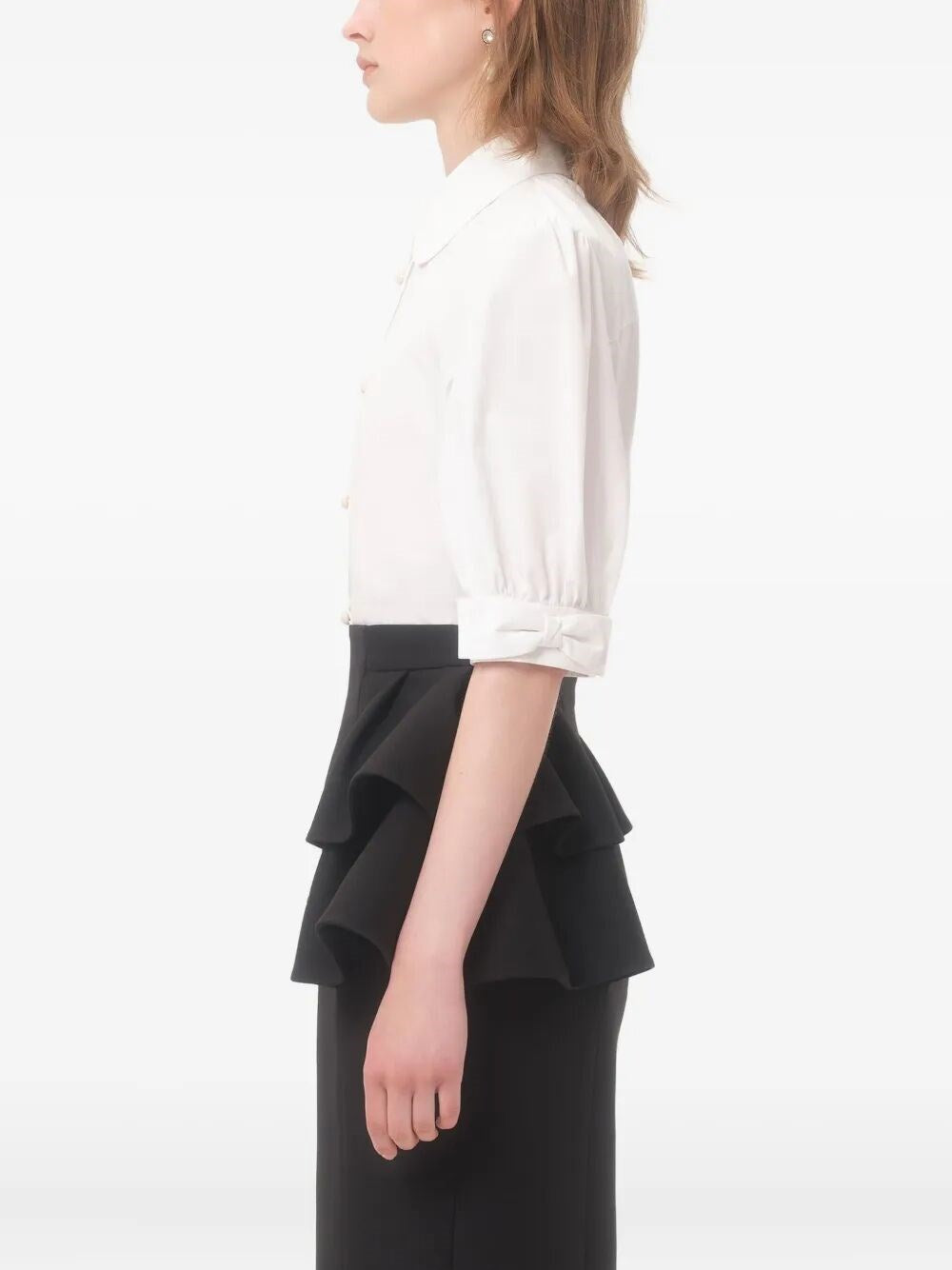 Valentino Chemise En Popeline De Coton Femme Blanc Optique 48 In White