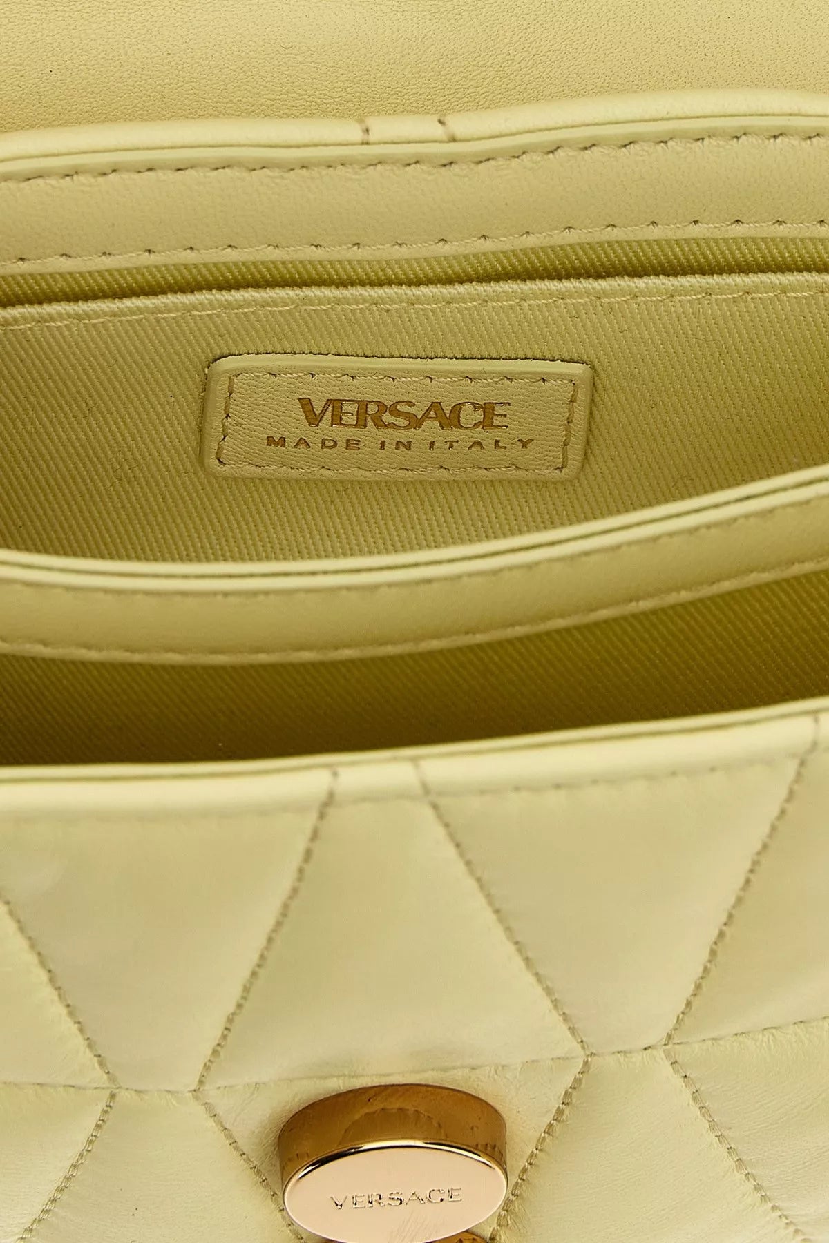 Versace Kleio Mini Clutch Chain Strap In Yellow