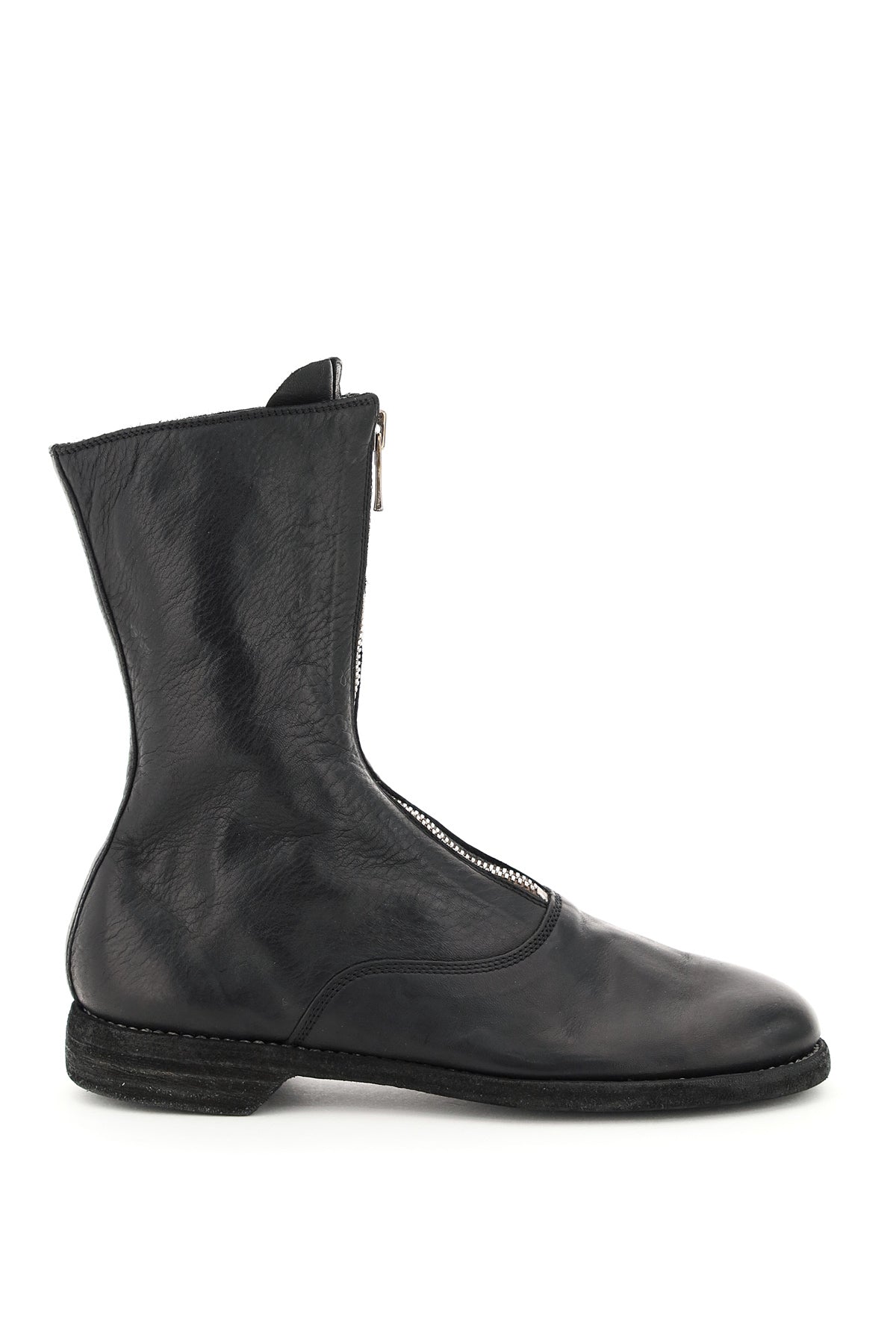 Shop Guidi Front Zip Leather Ankle Boots Women In Black