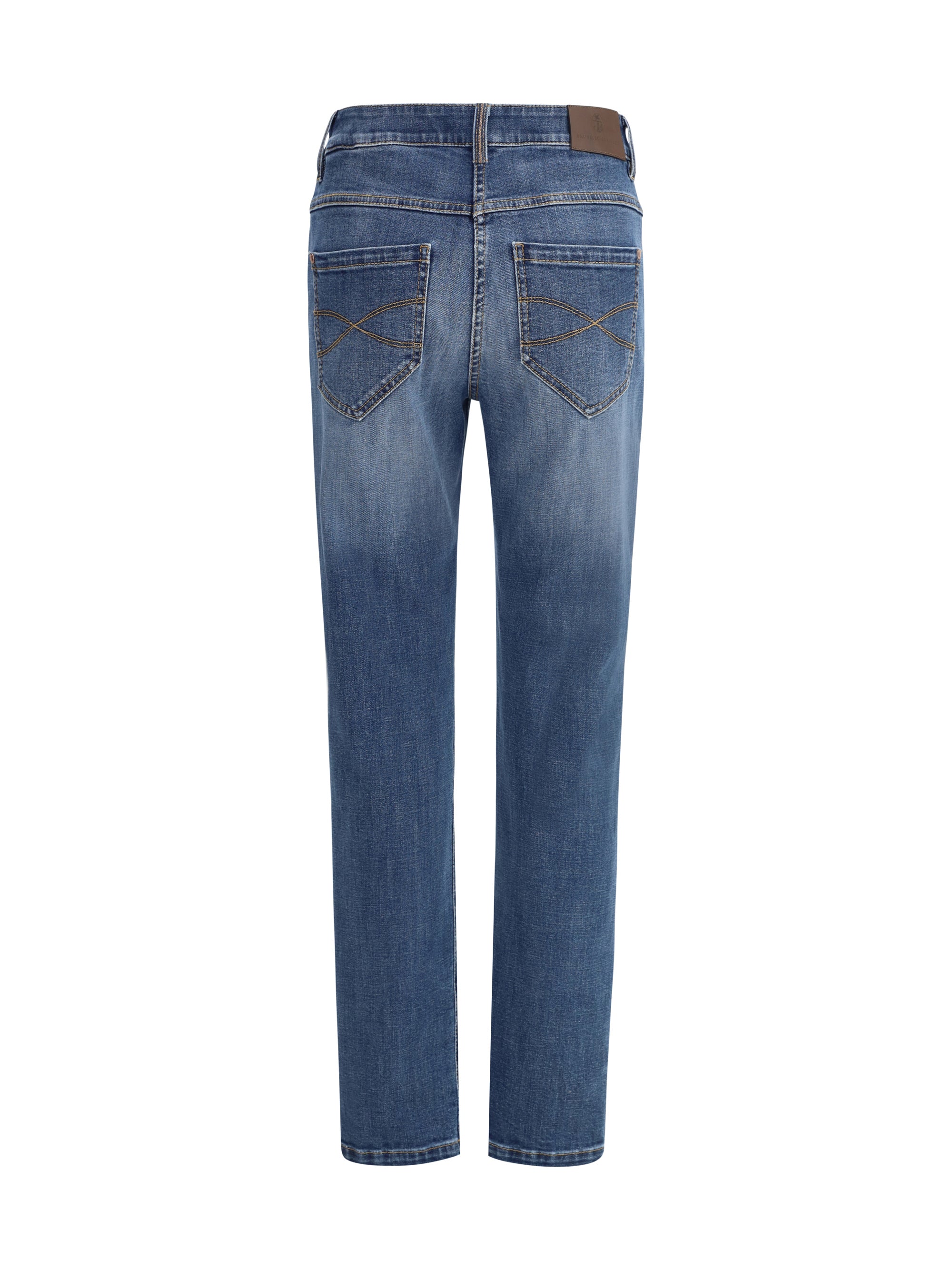 Brunello Cucinelli Embellished Skinny Cotton Jeans With Contrast Stitching In Blue