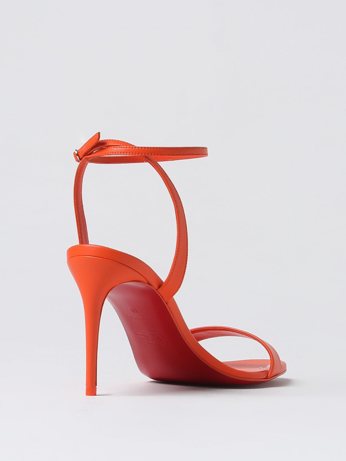 Shop Christian Louboutin Heeled Sandals Woman Tangerine Woman In Multicolor