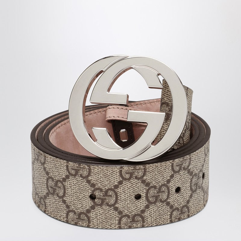 Gucci Gg Supreme Fabric Belt With Gg Buckle Men In Multi