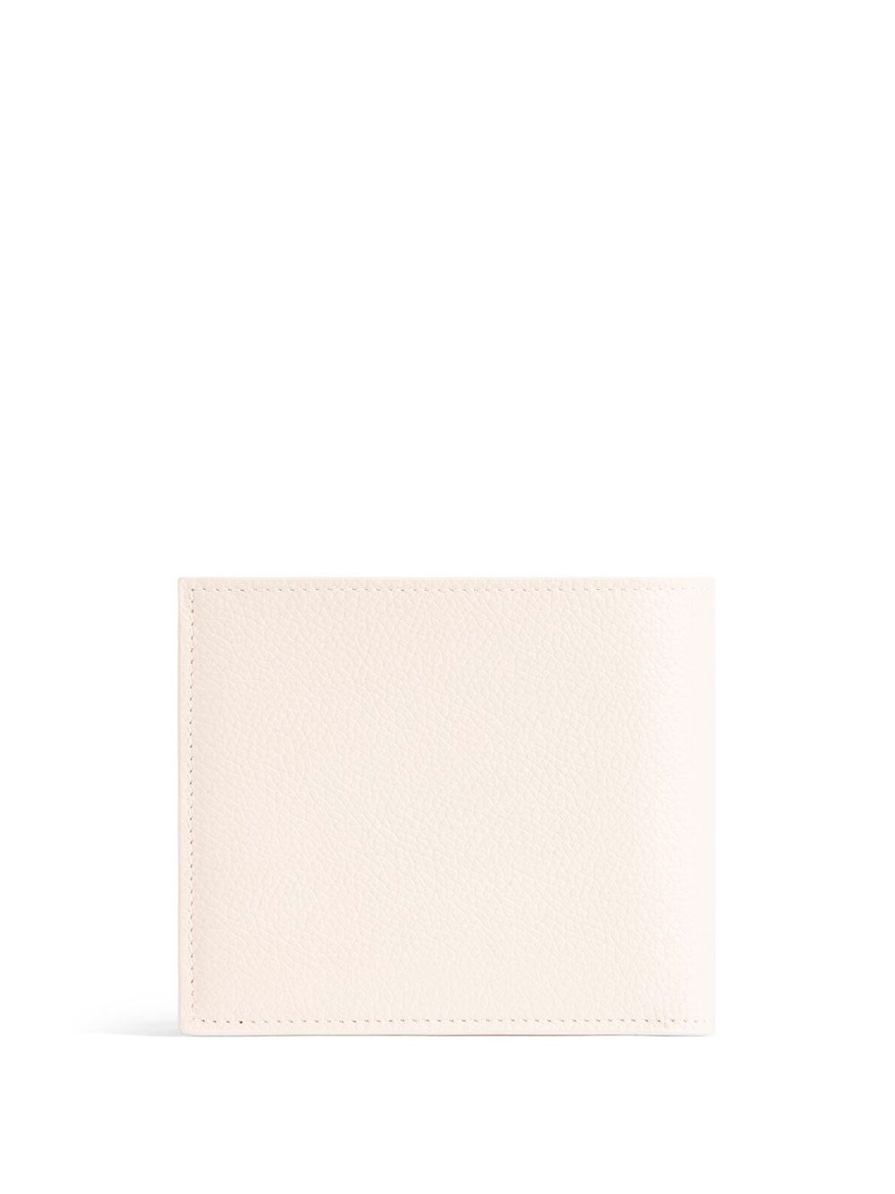 Shop Balenciaga Men Bi-fold Wallet With Logo In Cream