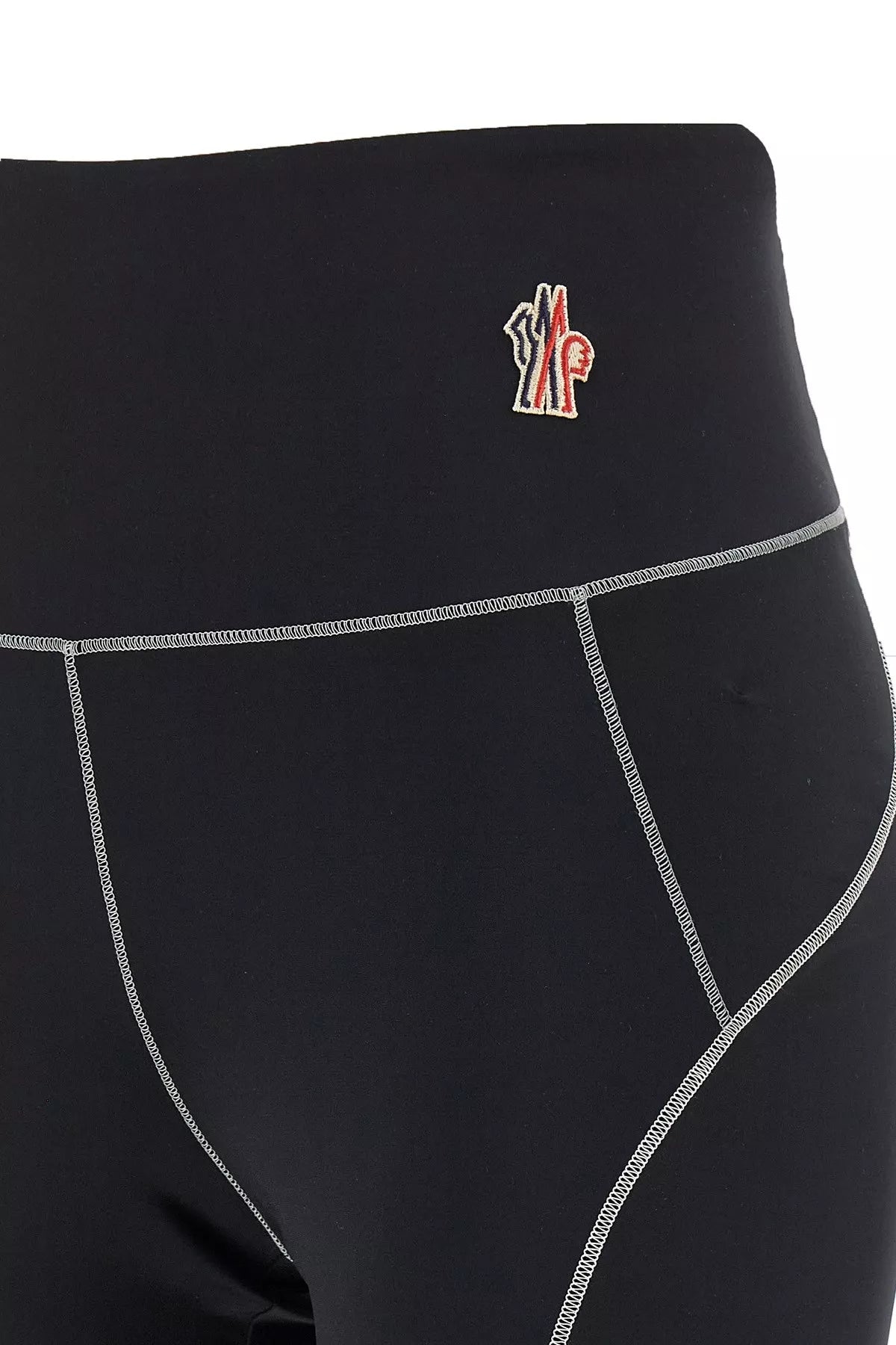 Moncler Leggings With Logo Patch And Contrast Stitching
