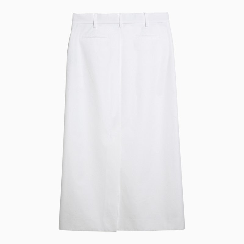 Shop Valentino White Cotton Long Skirt Women